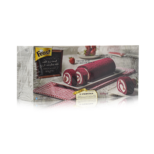 Feast Red Velvet Strawberry Roll Cake 600gm