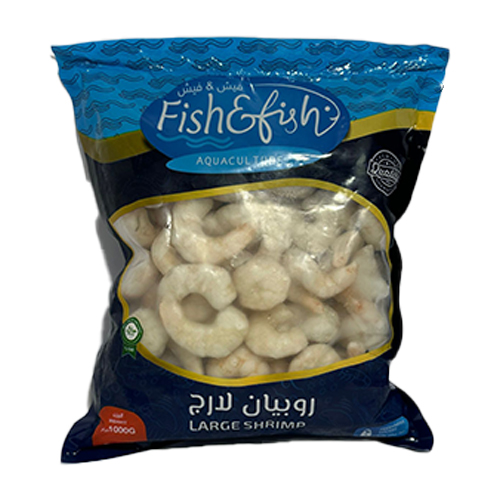 Frozen Blanched PUD/PD Shrimps, Size :40/60 (Large) 30% GLZ, 1 KGS Bag.