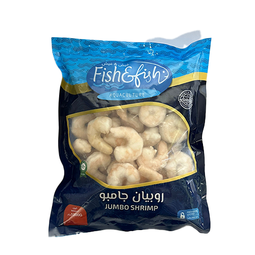 Frozen Blanched PUD/PD Shrimps, Size :21/25 (Jumbo) 30% GLZ, 1kg Bag.